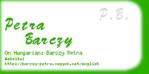 petra barczy business card